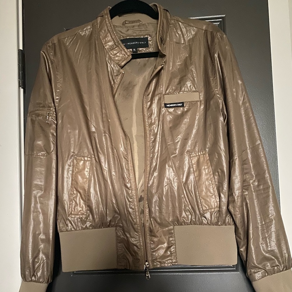 Light brown thin MembersOnly jacket